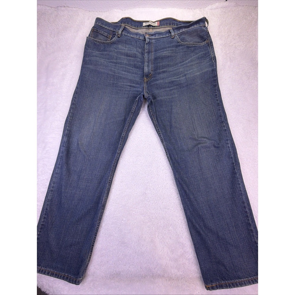 Levi's 550 Relaxed Fit Straight Jeans Mens 44x32 Dark‎ Wash Stretch Denim